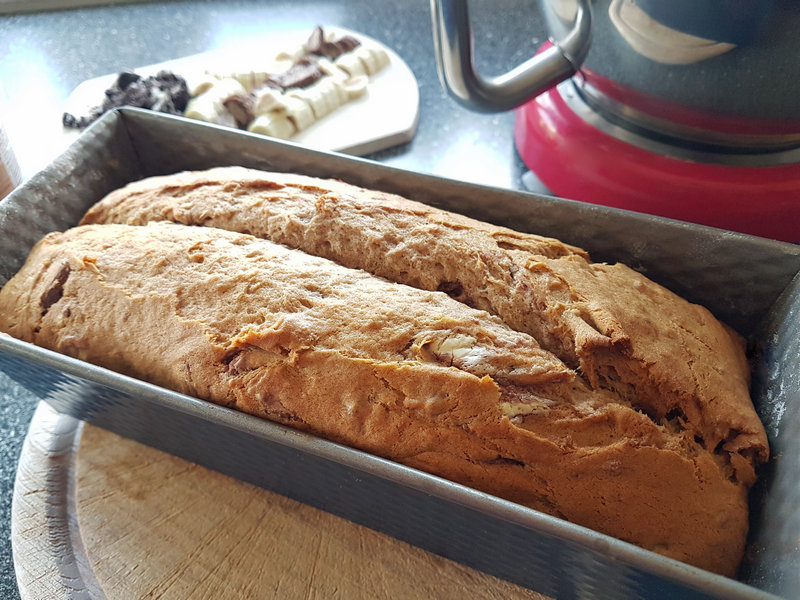 Bananenkuchen mit viel Schokolade