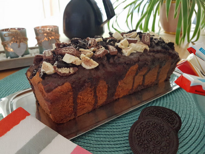 Bananenkuchen mit viel Schokolade