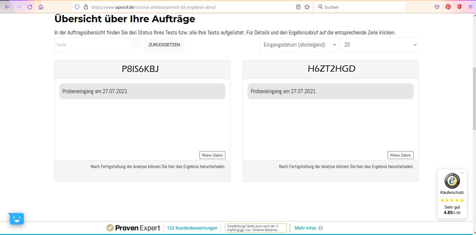 AProof Registrierung