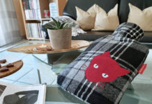 Hugo Frosch Wärmflasche Flanellbezug Karomuster Katze Wärme für jederMann