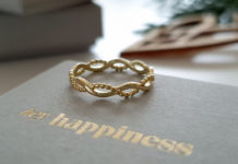 Hey Happiness Schmuck gedrehter Ring Sterlingsilber vergoldet