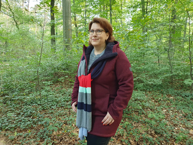 Elkline urbane Mode Hamburg Dew Fleece Mantel und Ringelschal