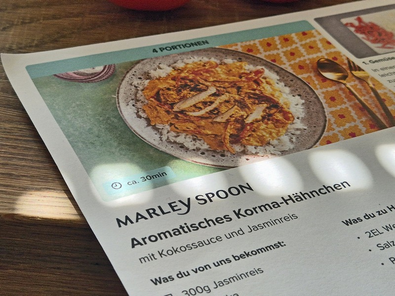 Marley Spoon, aromatisches Korma-Hähnchen