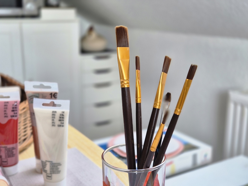 Frühling Ostern Bastelprojekt Pinsel