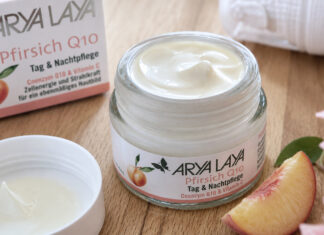ARYA LAYA Naturkosmetik ~ pfirsichzarte Haut & frischer Glow für Gesicht und Körper Arya Laya Pfirsich Q 10 Tag- und Nachtpflege